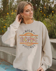 ACDC High Voltage Flower Sand Thrifted Sweatshirt