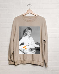Dolly Parton Tennessee Tattoo Guitar Sand Thrifted Sweatshirt