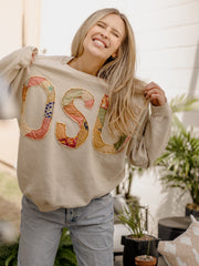 OSU Quilted Applique Sand Thrifted Sweatshirt
