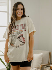 Rolling Stones University of Alabama Basketball Net Off White Thrifted Tee
