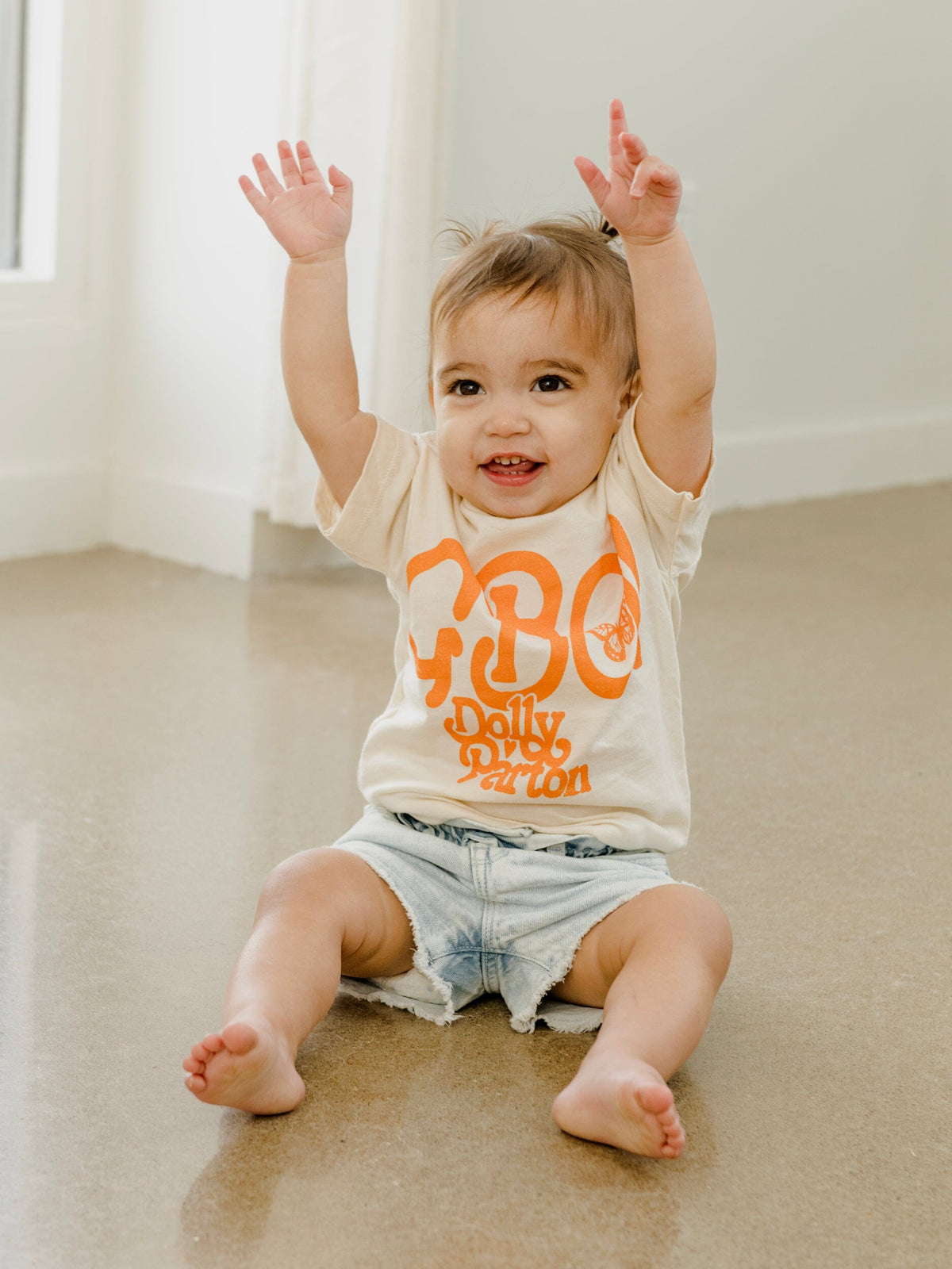 Children's Dolly Parton GBO Butterfly Oatmeal Tee