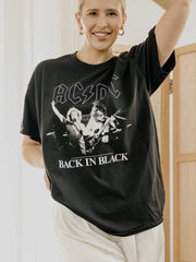 ACDC Back in Black Thrifted Distressed Tee