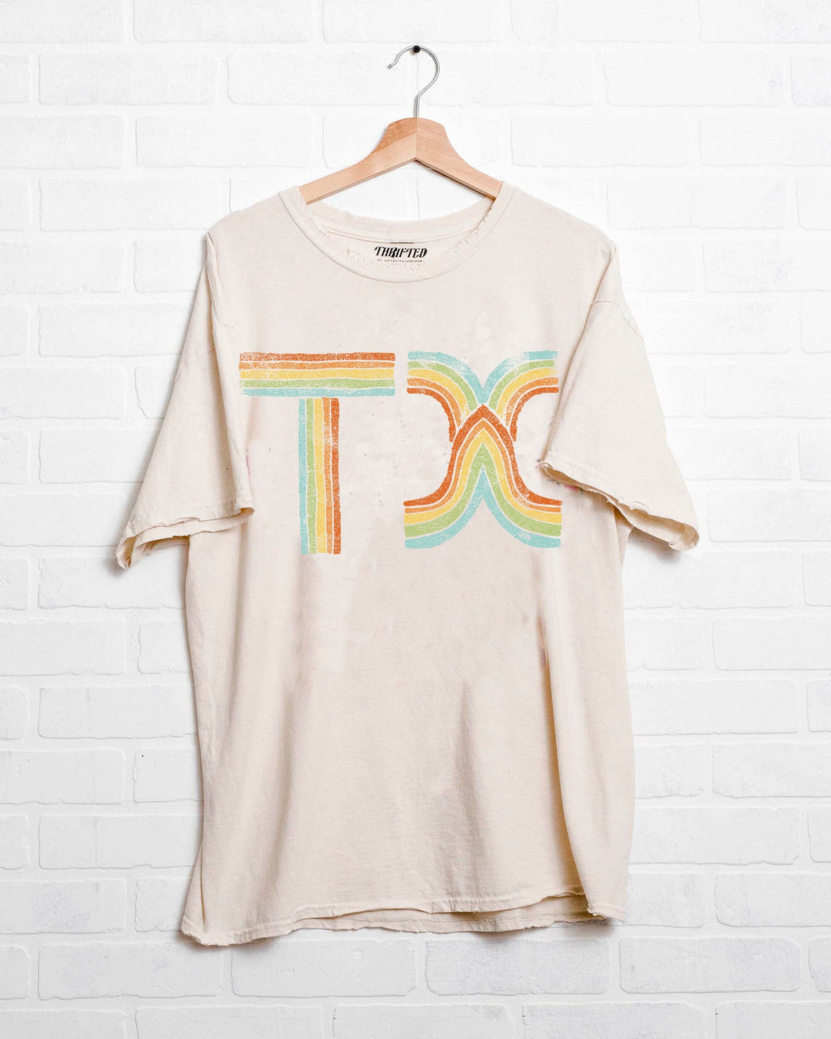 Texas TX Promise Off White Thrifted Tee