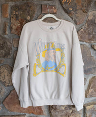 Willie Nelson In Concert Sand Thrifted Sweatshirt - shoplivylu