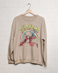 OK Is For Lovers Sand Thrifted Sweatshirt - shoplivylu