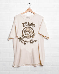 Texas The Good Time Place Off White Thrifted Tee - shoplivylu