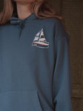 1776 USA Sailboat Denim Blue Thrifted Hoodie