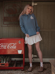 1776 USA Sailboat Denim Blue Thrifted Hoodie