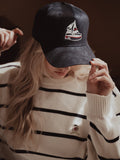 1776 USA Sailboat Navy Embroidered Hat