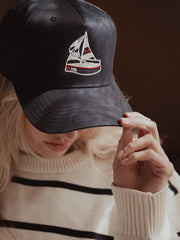 1776 USA Sailboat Navy Embroidered Hat