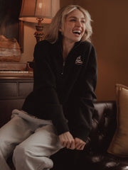 1776 USA Sailboat Navy Embroidered Quarter Zip Sweatshirt