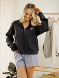 1776 USA Sailboat Navy Embroidered Quarter Zip Sweatshirt