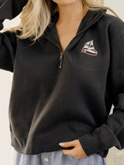 1776 USA Sailboat Navy Embroidered Quarter Zip Sweatshirt