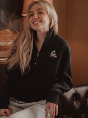 1776 USA Sailboat Navy Embroidered Quarter Zip Sweatshirt