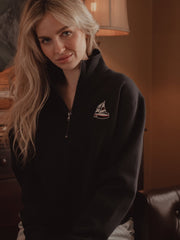 1776 USA Sailboat Navy Embroidered Quarter Zip Sweatshirt