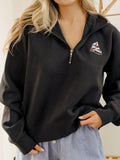 1776 USA Sailboat Navy Embroidered Quarter Zip Sweatshirt