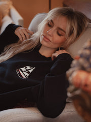 1776 USA Sailboat Navy Thrifted Sweatshirt