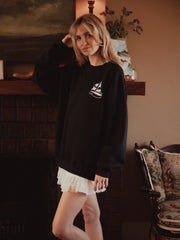 1776 USA Sailboat Navy Thrifted Sweatshirt