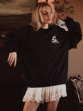 1776 USA Sailboat Navy Thrifted Sweatshirt