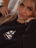 1776 USA Sailboat Navy Thrifted Sweatshirt