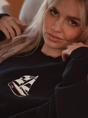 1776 USA Sailboat Navy Thrifted Sweatshirt