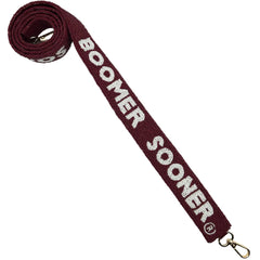Crimson Boomer Sooner Beaded Bag Strap