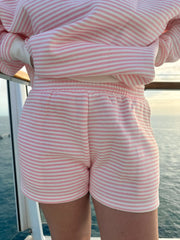 Light Pink and White Big Striped Shorts