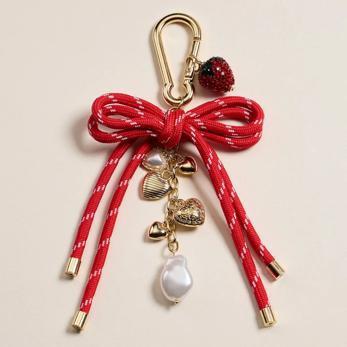 Strawberry Heart Charm Keychain & Bag Charm