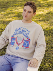 USA Patch Sand Thrifted Sweatshirt