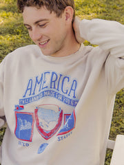 USA Patch Sand Thrifted Sweatshirt