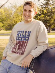 Willie Nelson Stars Sand Thrifted Sweatshirt