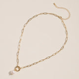 Gold Chain Necklace with Freshwater Pearl