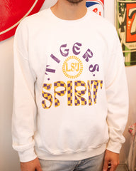LSU Tigers Spirit White Thrifted Sweatshirt