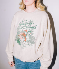 Christmas Howdy Holiday Sand Thrifted Sweatshirt