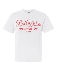 Arkansas State Red Wolves Established Bows White Tee