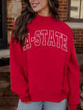 ASU Red Wolves Polka Dot Puff Ink Weekend Edit Red Mock Neck Sweatshirt