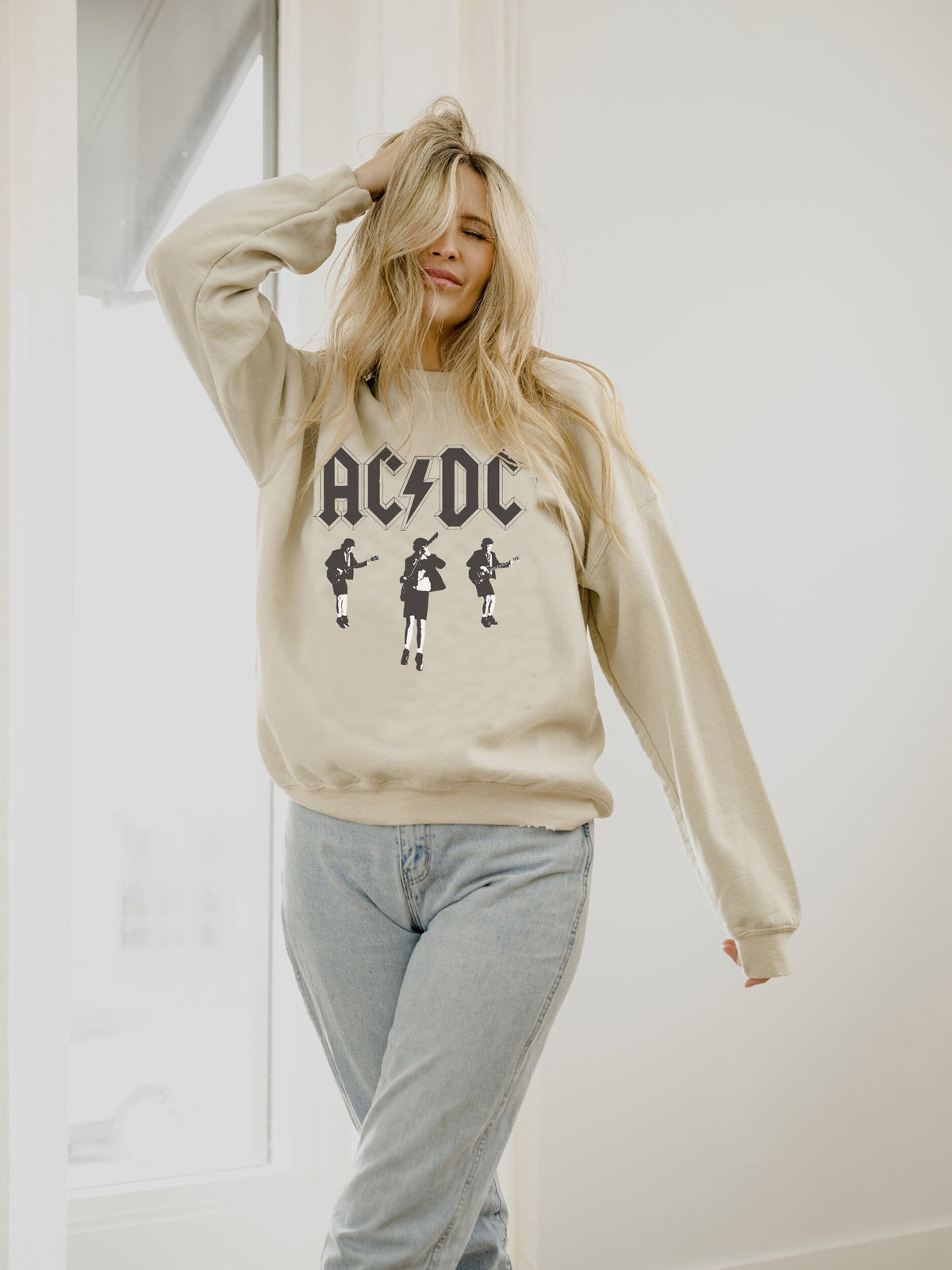 ACDC Young Angus Sand Thrifted Sweatshirt