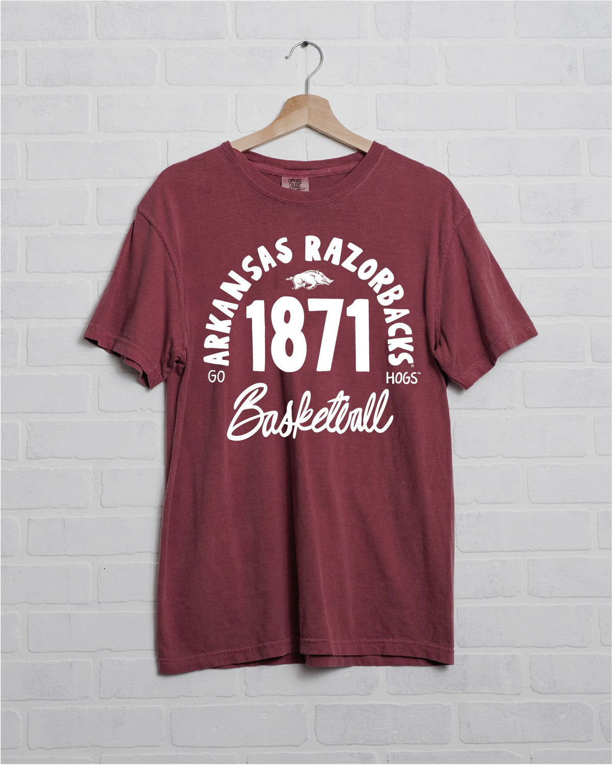 Arkansas Razorbacks Trademark Basketball Cardinal Tee