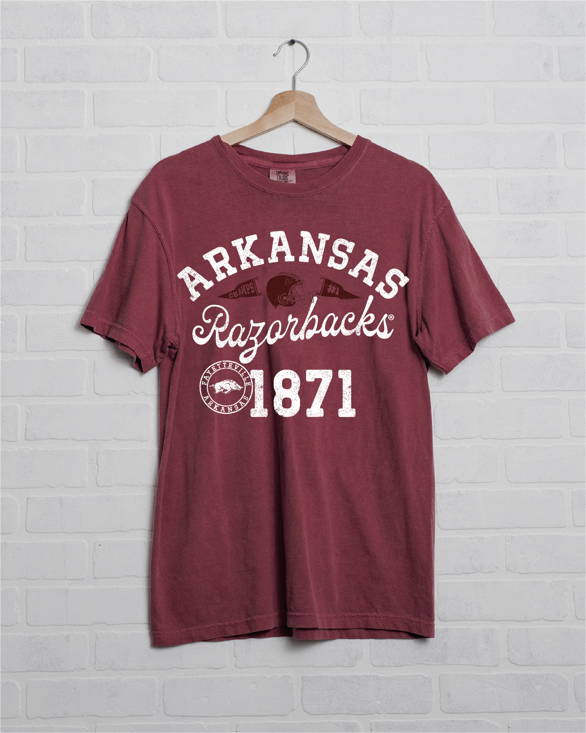 Arkansas Razorbacks Football Icon Cardinal Tee