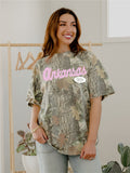 Arkansas Established Script Camouflage Tee
