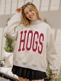 Arkansas Razorbacks Double Tall Boy Gray Mock Neck Reversible Sweatshirt