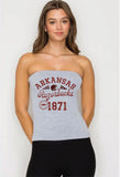 Arkansas Razorbacks Football Icon Gray Tube Top