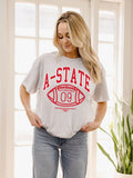 ASU Red Wolves Campus Classic Ash Gray Thrifted Tee