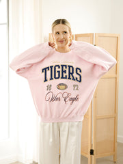 Auburn Tigers Wave Arch Pink Thrifted Sweatshirt