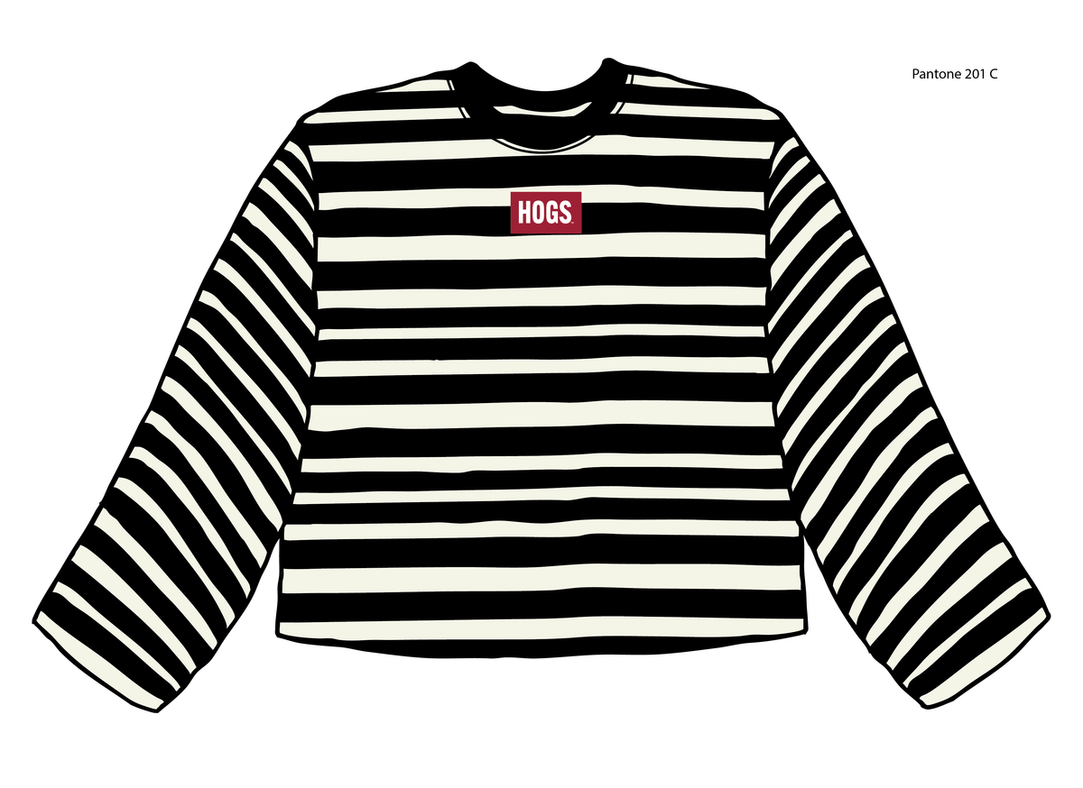 *COMING SOON* Arkansas Razorbacks Block Stich Black/White Stripe Long Sleeve Tee
