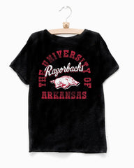 Children's Arkansas Razorbacks Draft Black Tee