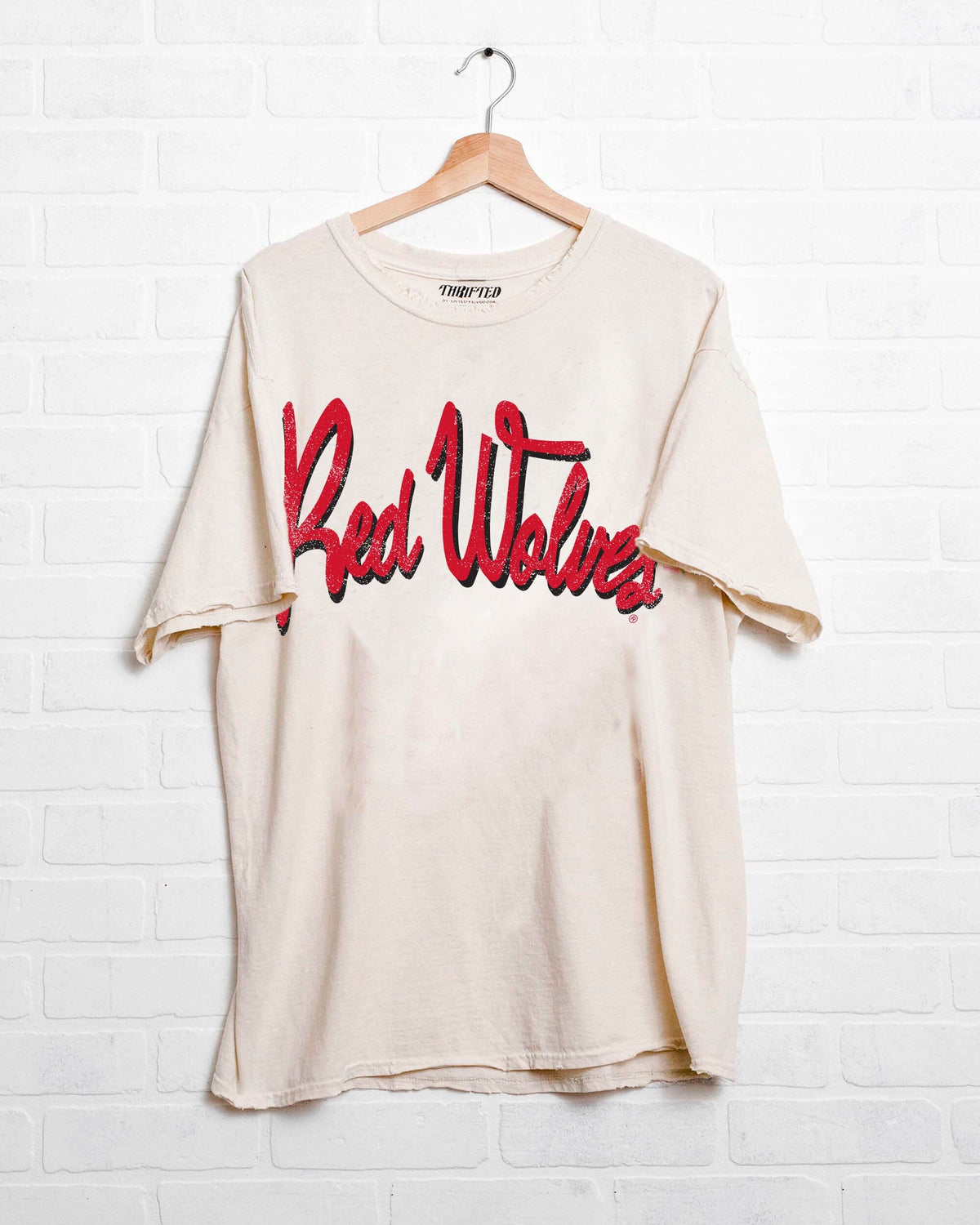 ASU Red Wolves Barbie Off White Thrifted Tee