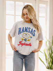 KU Jayhawks Patches 25 Ash Gray Thrifted Tee