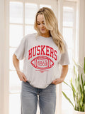 Nebraska Huskers Campus Classic Ash Gray Thrifted Tee
