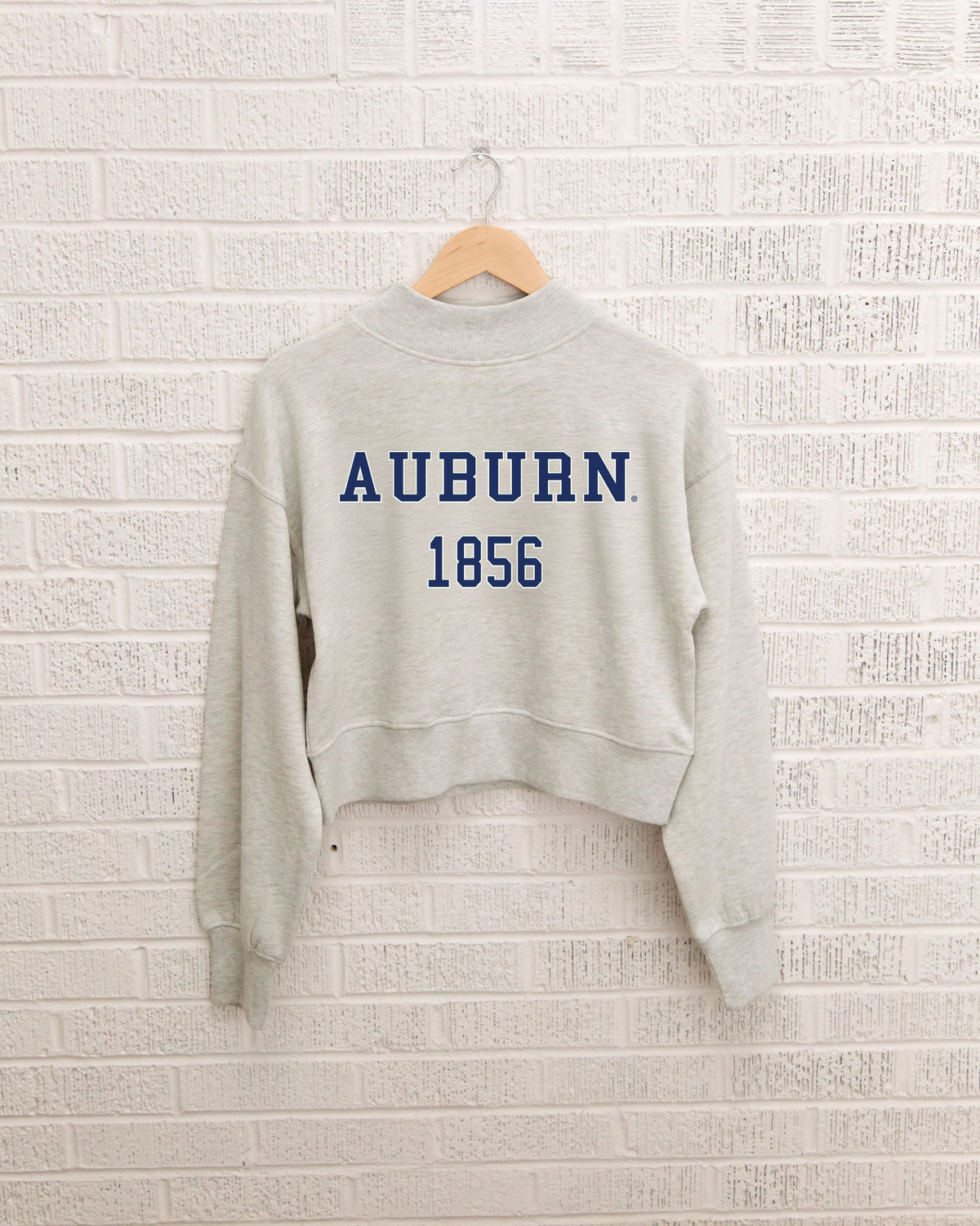Auburn Tigers College Block Puff Ink Gray Mock Neck Hi-Dive Sweatshirt